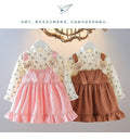 Girls' spring/autumn dress - faux two-piece set - autumn trendy baby outfit -  chic style