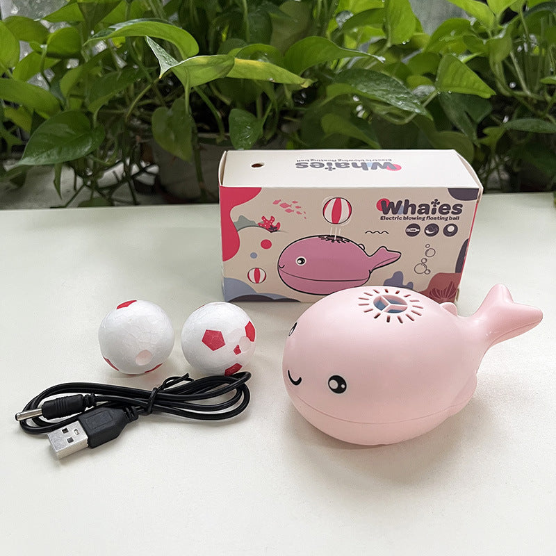 children's electric fan suspended ball usb rechargeable mini whale blowing bubble ball toy douyin same style