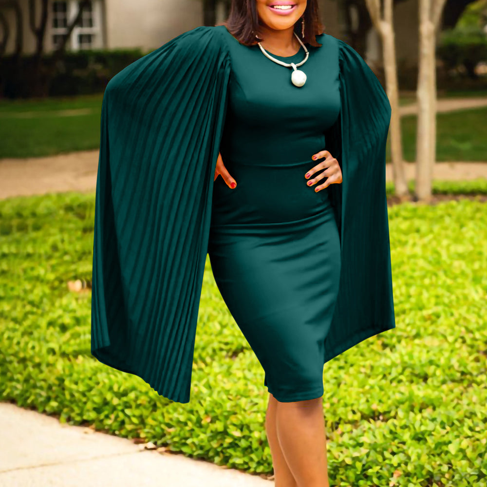 Fashion  summer new arrivalfashionelegantelegancepure color hip-covering ol through-leader bucket basin export african dress