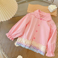 new cotton blouse - stylish and trendy spring/autumn shirt for baby girls and toddlers - lapel collar, perfect as a base layer or outerwear