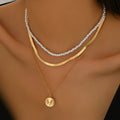Pearl necklace wholesale fashion cross-border autumn and winter accessories niche style high-end multi-layered round brand sweater necklace for women