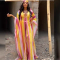 supply summerelegant chiffon v neck chiffon outwear shawl loosepantstwo-piece set multiple colors