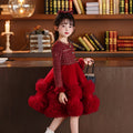 Girls' chanel-inspired princess dress - new winter  collection - birthday outfit - kids' fleece-lined dress - girls' tulle cake dress