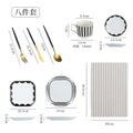 Showroom table tableware ornaments geometric bone china dinner plate scandinavian western food decorative plateaccessible luxury plate suit