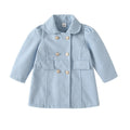 Girls'  new korean style wool coat - autumn/winter new arrival, baby double-breasted lapel mid-length chic outerwear