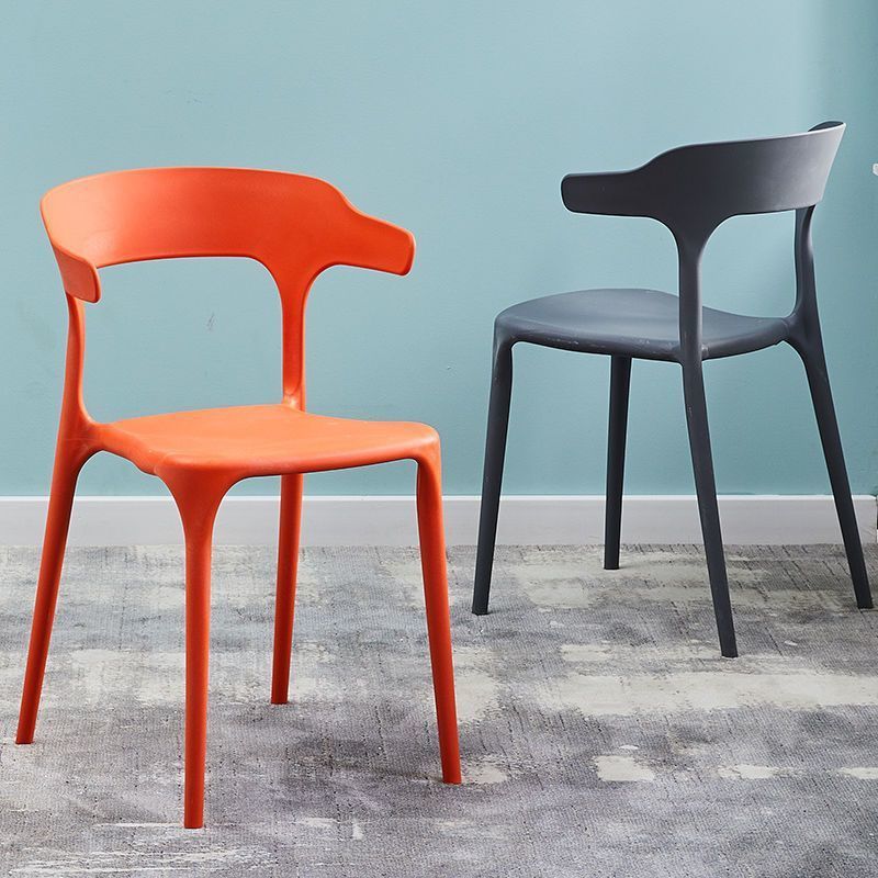 Plastic horn chair dining table backrest stool backrest chair for homescandinavian dining chair adult thickenedthickened durable