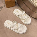2025 summer new roman two-wear sandals thick sole fairy pearl heightening outweareasiest for matchfrenchelegant sandals