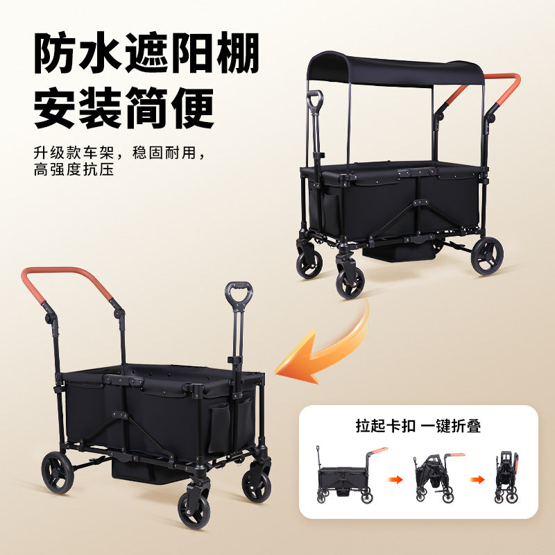 Baby stroller large cart camping cart camping stroller outdoor foldable stroller camping double kids stroller