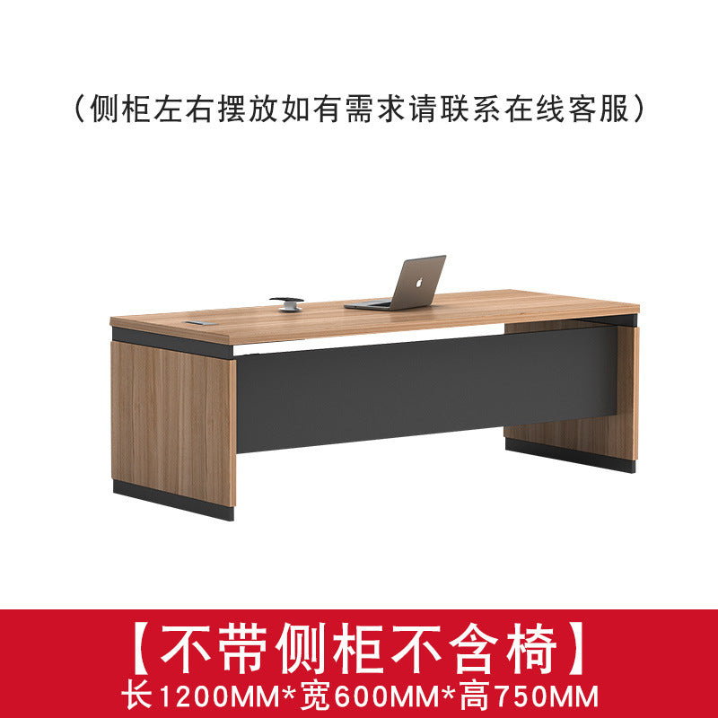 Modern minimalist office desk and chair set - executive office furniture for managers, presidents, and business owners - single desk, executive desk