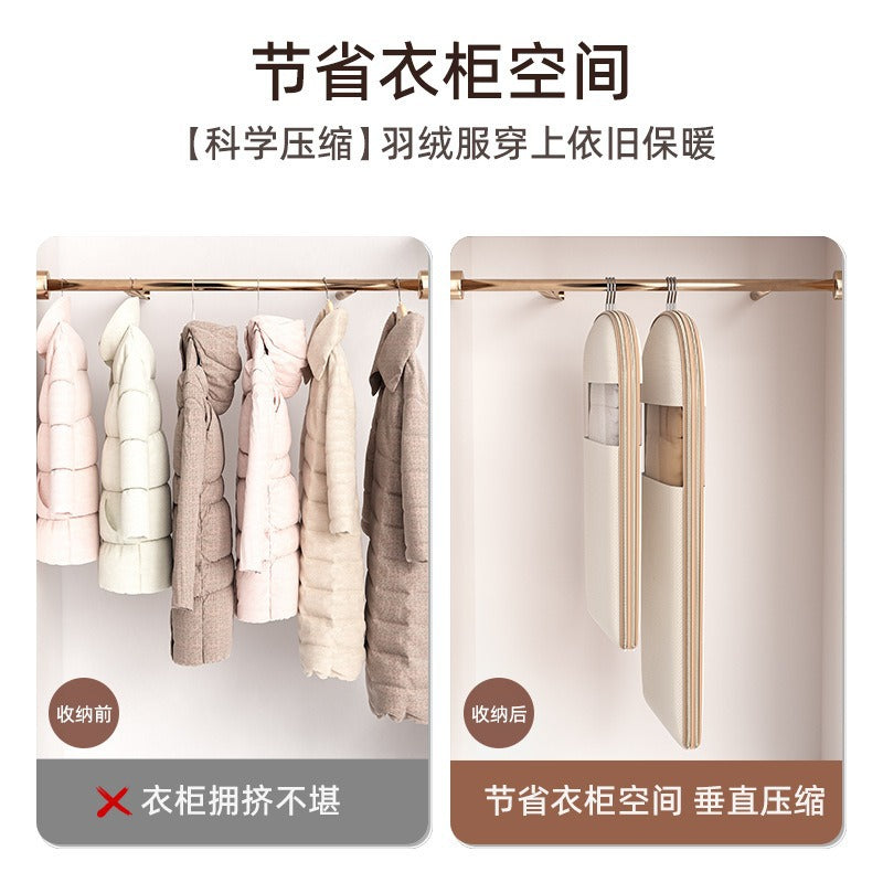 Seasonal down jacket coat compression hanging transparent dust cover wardrobe clothing storage bag transparent compression clothing cover