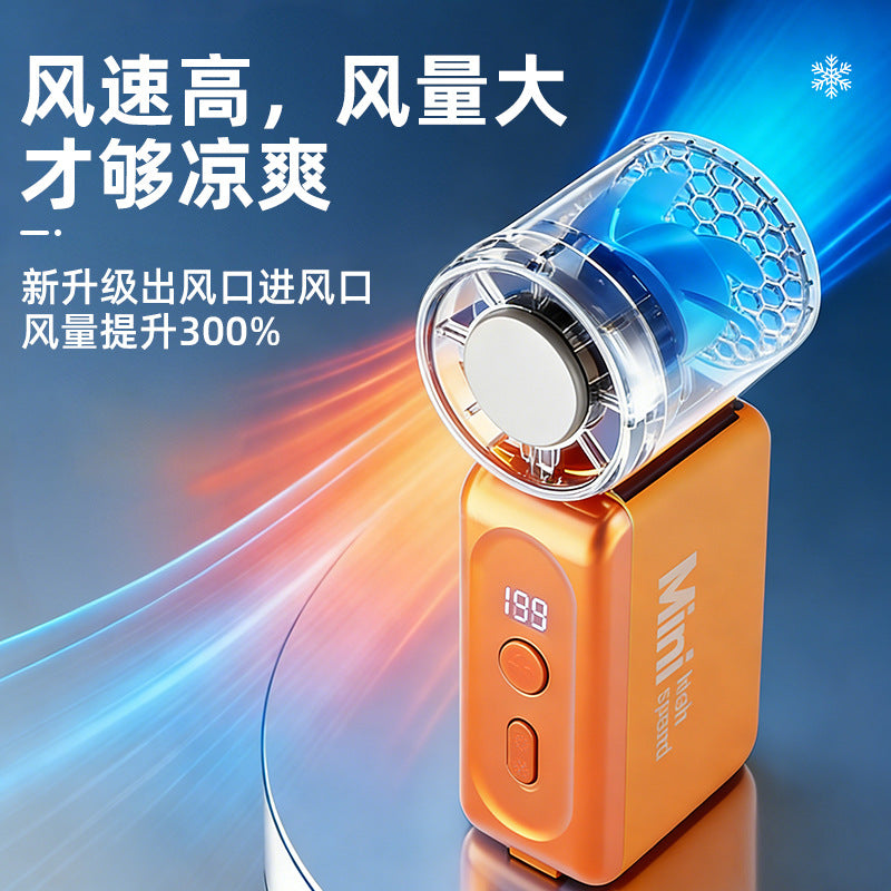 Ice compress handheld small fan 2026new arrival mini small refrigeration fan violent turbine outdoor portable small fan