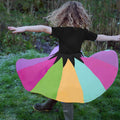 Store manager's pick: new autumn/winter girls' dress - short sleeve crew neck rainbow princess skirt with color block design