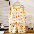 korean style kids' tank top set - new trendy cartoon sleeveless tank top and shorts set for boys and girls