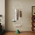 Bedroom clothes hanger with storage basket, small apartment living room multi-functional coat rack, bag rack, entrance floor-standing clothes hanger
