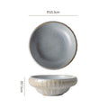 Retro kiln personalized ceramic for home dessert bowl noodle bowl restaurant hotel good-looking cooking bowl stripes ceramic bowl