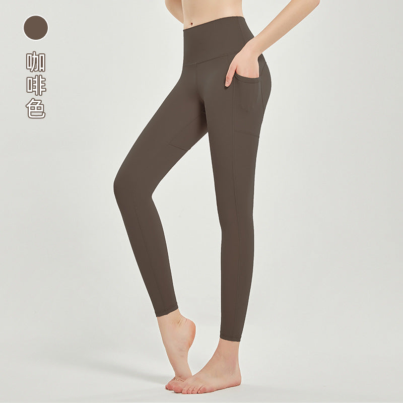 New lulu yoga pants for women - naked feel, peach lift, workout leggings with double side pockets, perfect for running and cycling