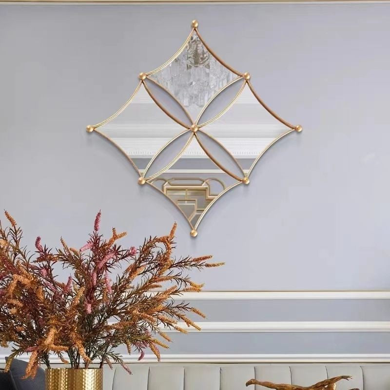 European style living room decor mirror - luxury wall-mounted mirror - entryway wall decoration - creative wall hanging for restaurant background