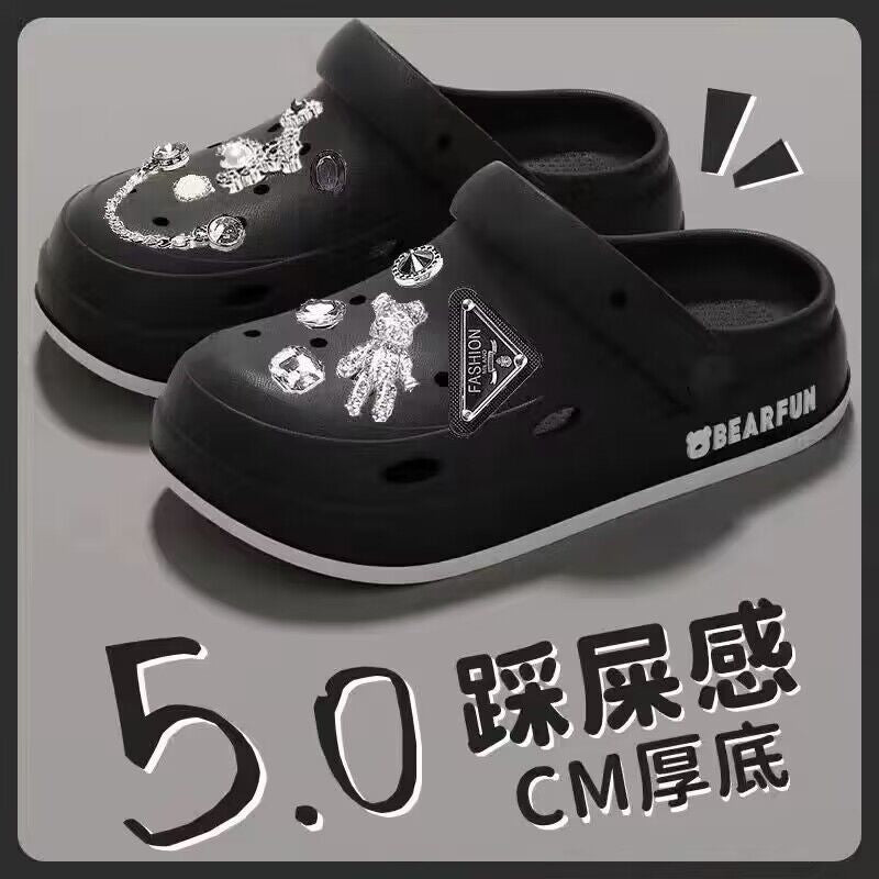 Crocs women's summer 2024 new arrival outwear beach seaside non-slip slippers nurse baotou step on shit sandals