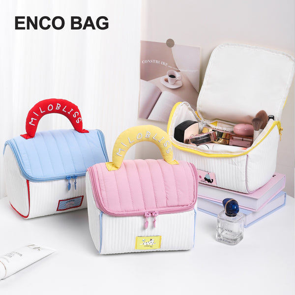 Cute cottage cosmetic bag large capacity premium toilet bag high value small house portable cosmetics storage bag