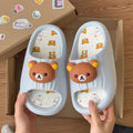 New cartoon rilakkuma slippers for women, summer outdoor design, soft sole, home anti-slip indoor sandals, hot-selling wholesale