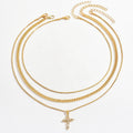 Cross pendant necklace wholesale - european and american style, multi-layered, trendy design, sweet & cool, unique clavicle chain necklace
