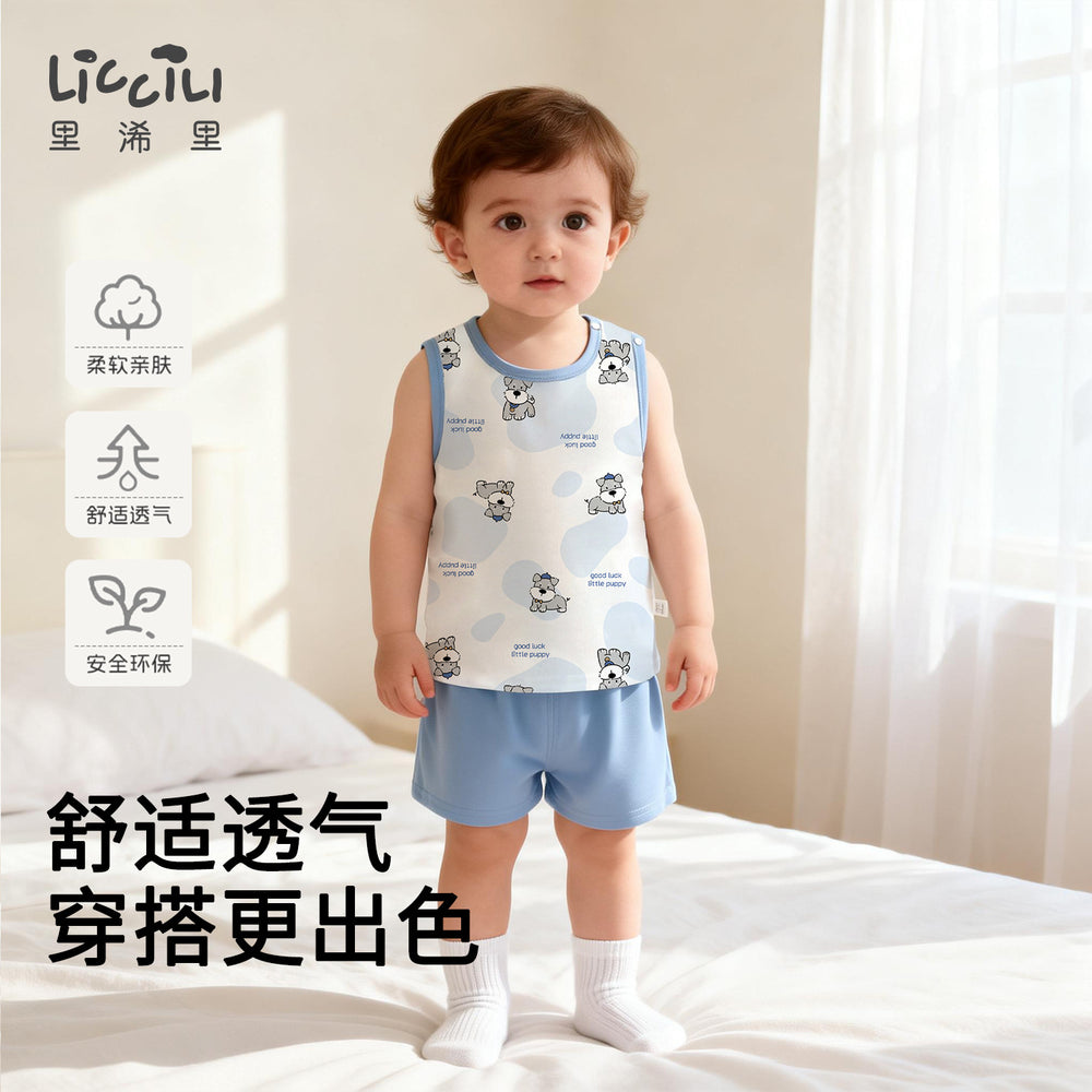 Baby summer tops vest camisole boys and girls pure cotton sleeveless t-shirt boys kids summer thin summer clothes