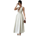 french chic sleeveless tank top women's summer new arrival ruched waist design minimalist versatile maxi dress