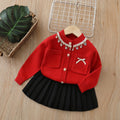 Girls' sweater set: new autumn  collection - chanel-inspired two-piece knit outfit for little girls