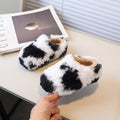 Girls' fleece-lined lambswool outdoor warm cotton shoes,  new korean style, cute fuzzy slippers, loafers