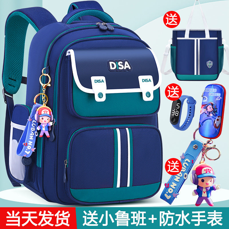 Schoolbag for boys and primary school students 2026 new arrival for grades 1, 2, 3 to 6, boys and girls, lightweight kids spine protection and burden reduction