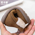 Vancahao girls' boots  winter new korean style children's fashion double-layer cotton short boots student frosted fashion boots