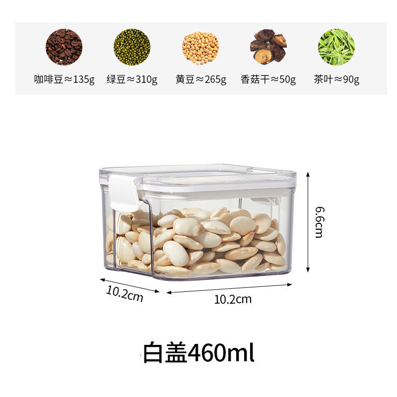 Kitchen snap-seal jars, household food-grade storage containers, transparent medicinal herb plastic airtight boxes, spice storage boxes