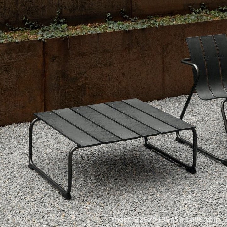 Aluminum alloy outdoor table and chair combination courtyard open-air Internet celebrity leisure table and chair milk tea shop homestay waterproof sunscreen tea table