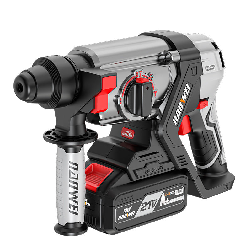 Nanwei brushless cordless rotary hammer, heavy-duty multi-function lithium battery cordless impact drill, industrial-grade electric drill