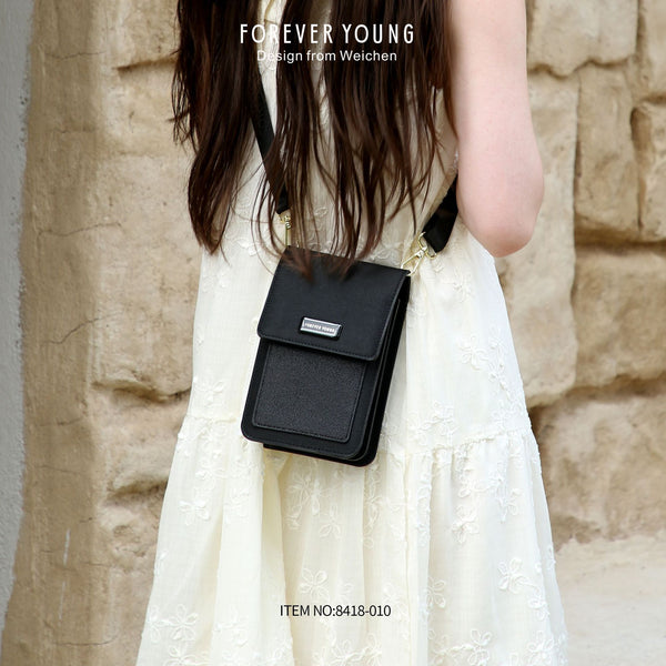 OEM processing custom mobile phone bag women's fashion advanced sense pu messenger bag large capacity change bag