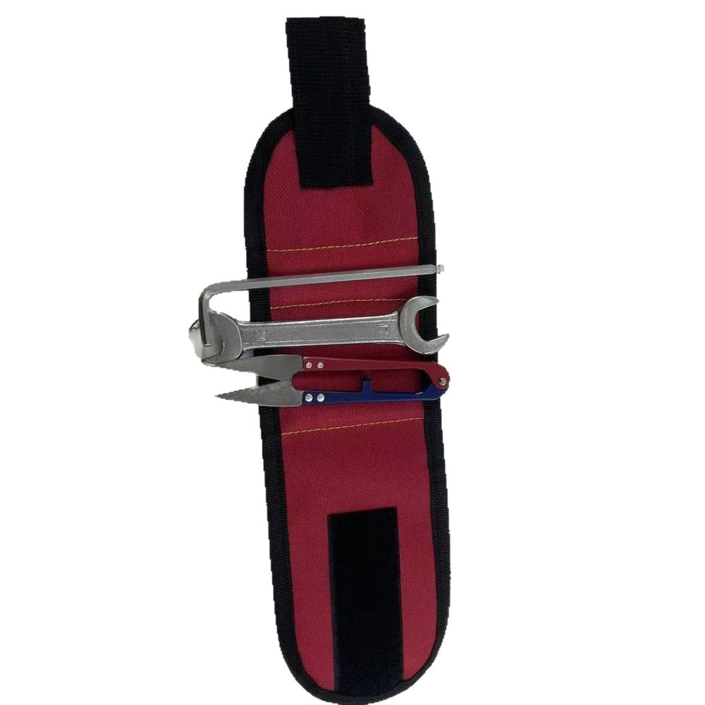 Three-row magnetic wristband tool kit - electrician's accessory with magnet pickup tool for suction and screw handling