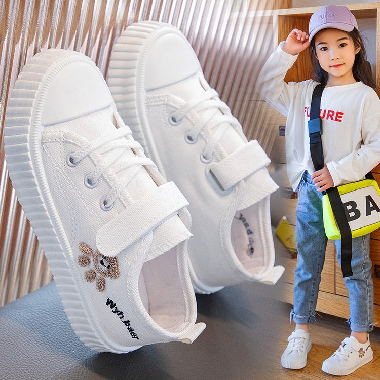 Korean version of children's canvas shoes 2025 summer new girls cloth shoes fashion boys board shoes soft soles boys classmates tide