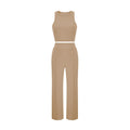 Sleeveless tank top and pants two-piece set -  us & europe cross-border solid color factory direct summer must-have set
