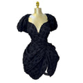 European and american cross-border women's fashion:  summer new arrivals - sexy v-neck, puff sleeve, high-waisted, slimming, ruched mini dress