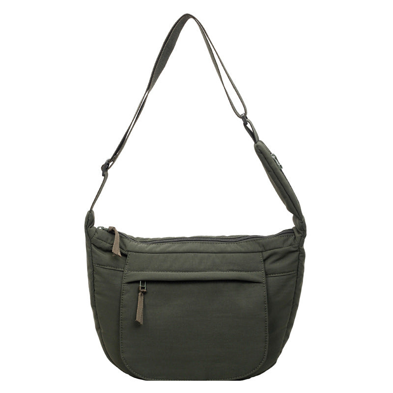 preppy style niche style crossbody bag easiest for match women's work clothing shoulder dumpling bag simple cloth bag large capacity nylon
