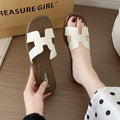 Xiaoxiangfeng sandals women's summer outwear non-slipeasiest for matchfashion imitation wood grain flatsh belt one-line slippers women's export