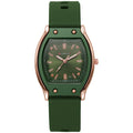 New arrival tweed style wine barrel square women's silicone watch high-looking women's watch student women's niche style quartz watch