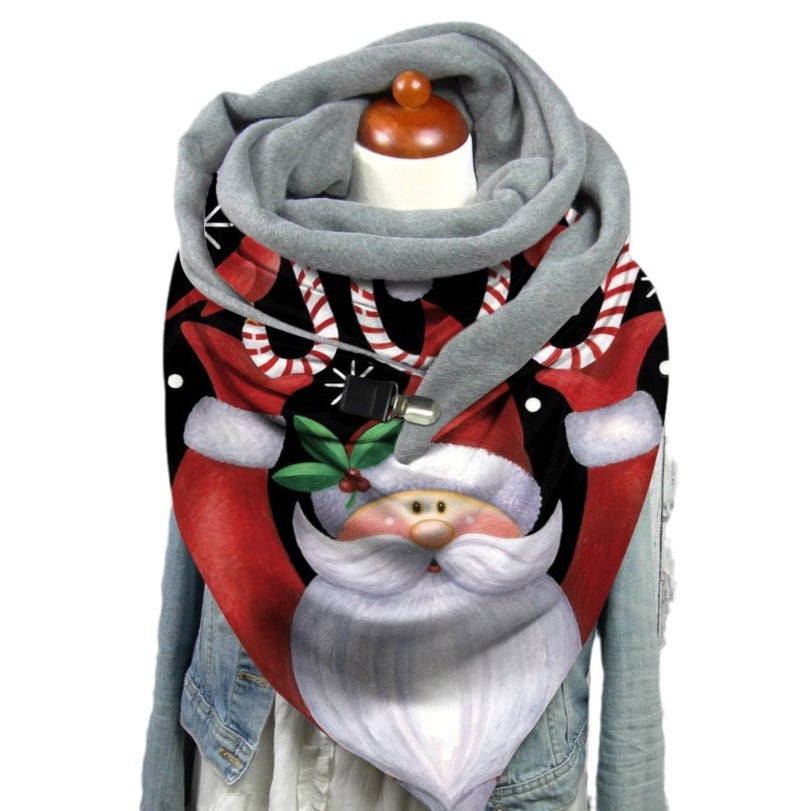 Export fashion buckle imitation cashmere printing scarf long scarf triangle scarf