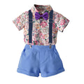 Kids' hong kong style floral shirt performance costume, boys' street dance outfit, runway dress, boys' host outfit, children's day performance costume