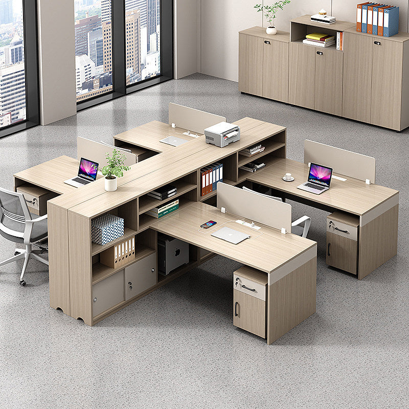 Saint li minimalist modern office desk and chair set - office financial partition cubicle - six-seat employee workstation