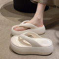 6cm thick-soled flip-flops for women, summer outdoor wear, soft sole, height increasing, indoor non-slip, new beach flip-flops