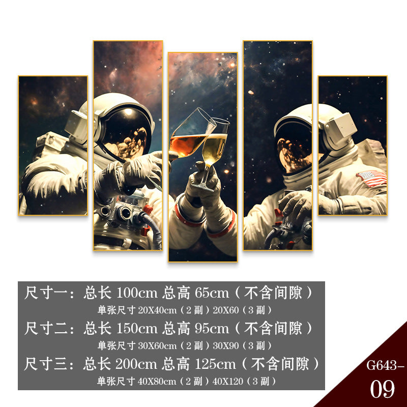 Bar wall decoration painting astronauts astronauts KTV background wall hanging painting Qingba pub nightclub box mural