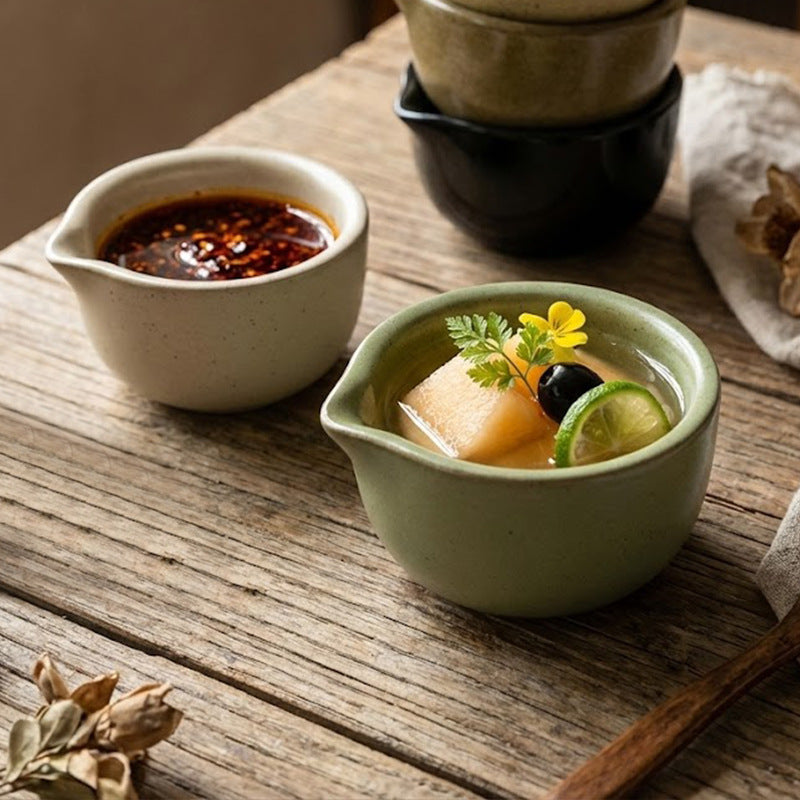 Retro ceramic small flavor dish restaurant hotel for home dipping snack dish hot pot cold dish side dish seasoning soy sauce dish