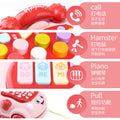 Infant & toddler light & sound telephone toy - educational & early learning pull-along toy for boys & girls