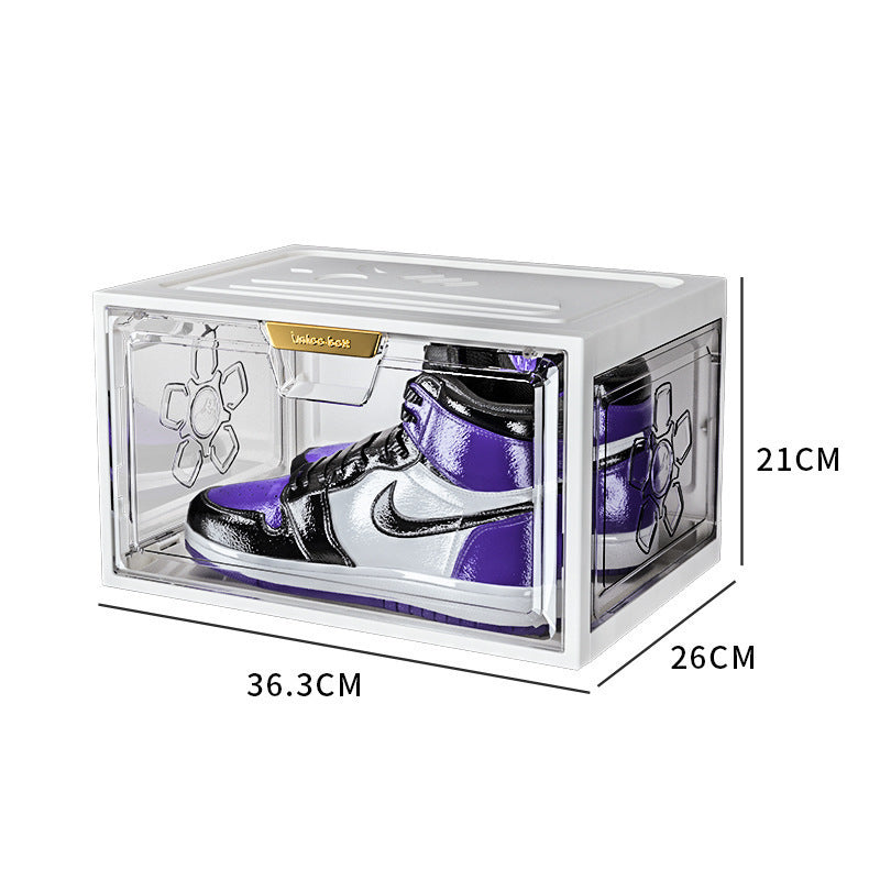 New transparent shoe box pp plastic dustproof and moisture-proof clamshell storage box drawer type can be stacked with a shoe cabinet for delivery.